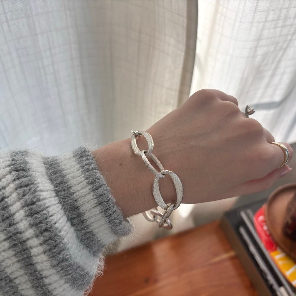 Brushed‎ Metal Chain Bracelet with Adjustable Clasp